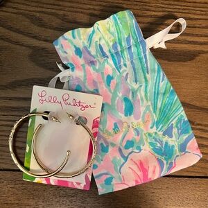 Lilly Pulitzer NWT Zanzibar Sparkling Crystal Hoop earrings